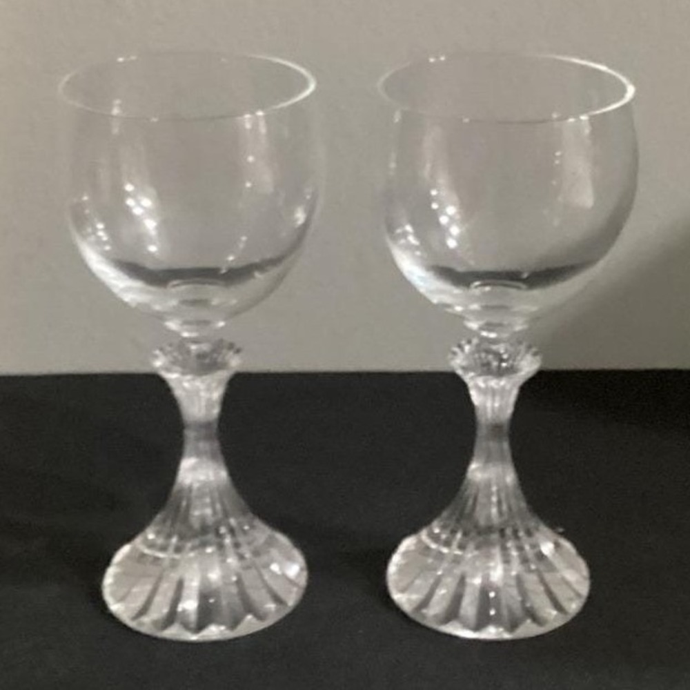 Mikasa The Ritz Water Goblets Clear Wine Glass, Crystal Stemware